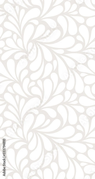 Fototapeta Vector seamless beige pattern with white drops. Monochrome abstract floral background.