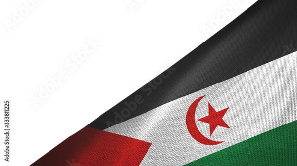 Fototapeta Western Sahara flag right side with blank copy space
