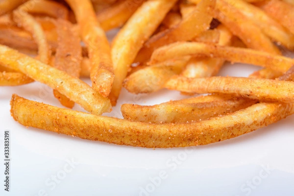 Fototapeta fried Banana Snack on white background