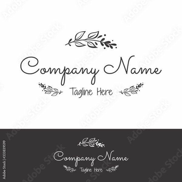 Fototapeta Company logo  with botanical flowers