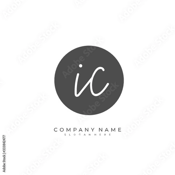 Fototapeta Handwritten initial letter AB for identity and logo. Vector logo template with handwriting and signature style.