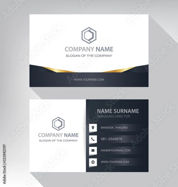 Obraz Luxury and modern. vector business card template. design black gold white