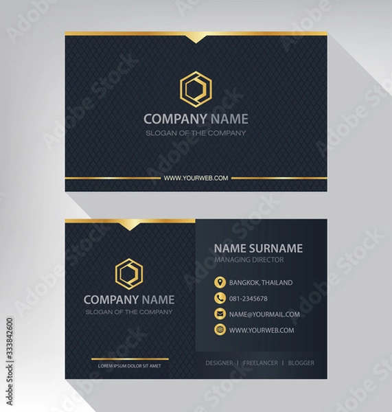 Obraz Luxury and modern. vector business card template. design black and gold color