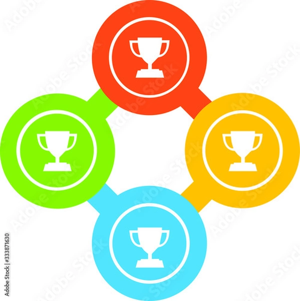Fototapeta Trophy Vector Illustration icon for all purpose. Isolated on 4 different backgrounds.