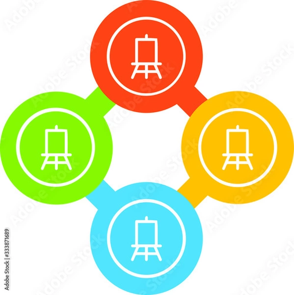 Fototapeta Easel Vector Illustration icon for all purpose. Isolated on 4 different backgrounds.