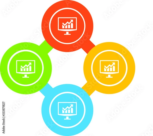 Fototapeta Presentation Chart Vector Illustration icon for all purpose. Isolated on 4 different backgrounds.