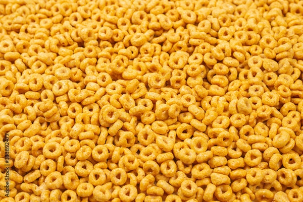 Fototapeta Corn-flakes background and texture. Top view.