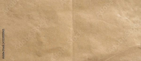 Fototapeta crumpled brown paper background and texture with copy  space.