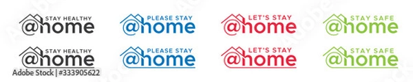 Fototapeta Stay healthy at Home. Please stay at safe. Let's stay at home. Stay safe at Home. Flat vector icon for apps and websites.