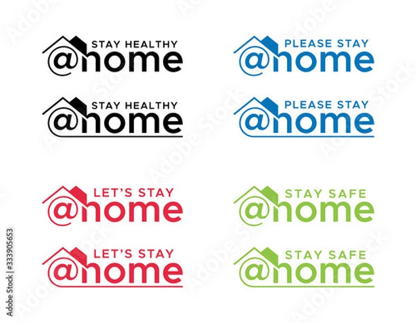 Fototapeta Stay healthy at Home. Please stay at safe. Let's stay at home. Stay safe at Home. Flat vector icon for apps and websites.