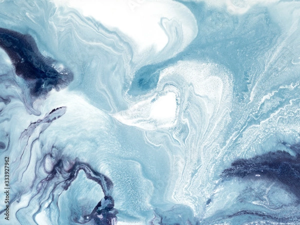 Obraz Blue creative abstract hand painted background, marble texture