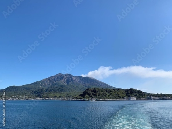 Fototapeta 鹿児島の桜島が見える風景