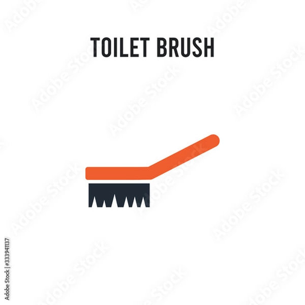 Fototapeta Toilet brush vector icon on white background. Red and black colored Toilet brush icon. Simple element illustration sign symbol EPS