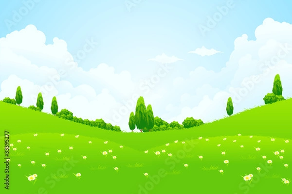 Obraz Green Landscape with trees