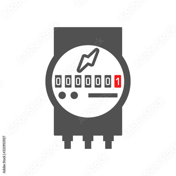 Fototapeta Electric meter icon in flat style.Vector illustration.	