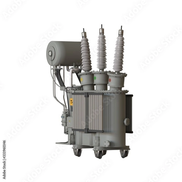 Obraz Electrical substation on a white background. Isolate.