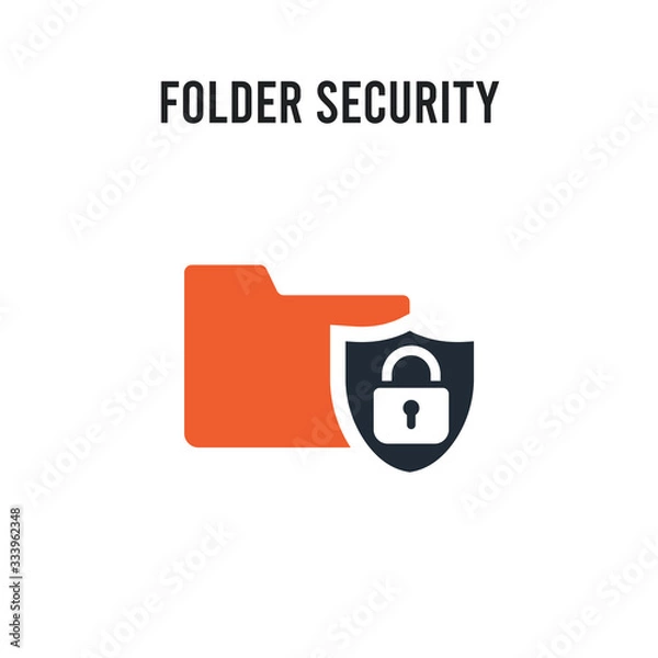 Obraz Folder security vector icon on white background. Red and black colored Folder security icon. Simple element illustration sign symbol EPS