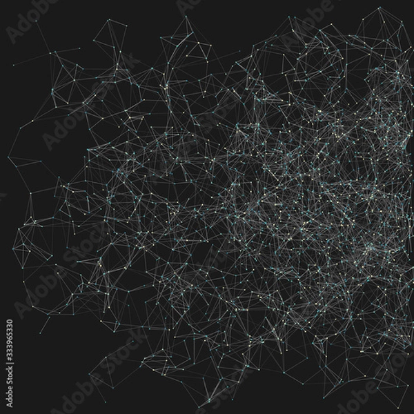 Fototapeta Network Mesh Random Procedural Art background illustration
