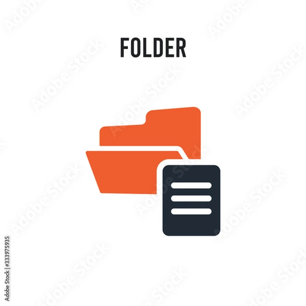 Fototapeta Folder vector icon on white background. Red and black colored Folder icon. Simple element illustration sign symbol EPS