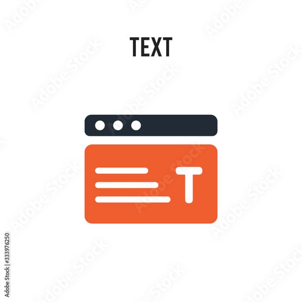 Obraz Text vector icon on white background. Red and black colored Text icon. Simple element illustration sign symbol EPS