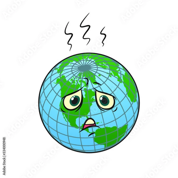 Obraz  planet in shock cartoon isolated image, vector EPS.