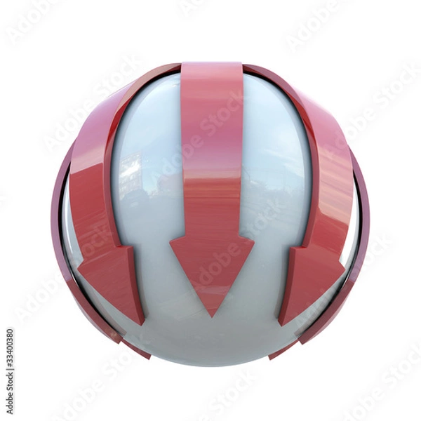 Fototapeta Red lines on sphere