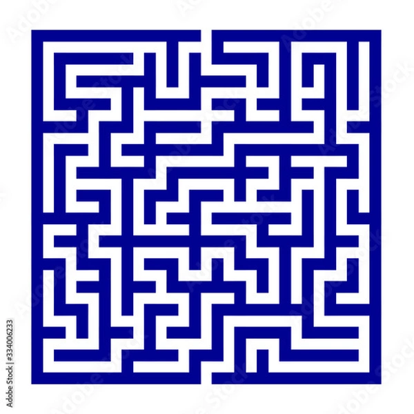 Obraz 15x15 rectangular maze with blue thick walls and no solution