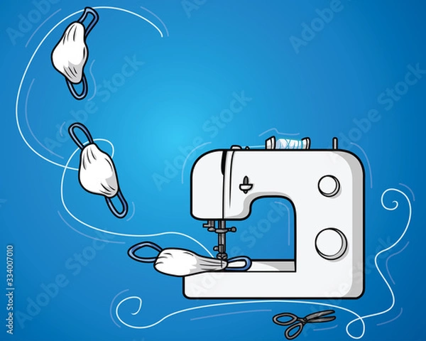Obraz Decorative Sewing Machine Making Face Masks
