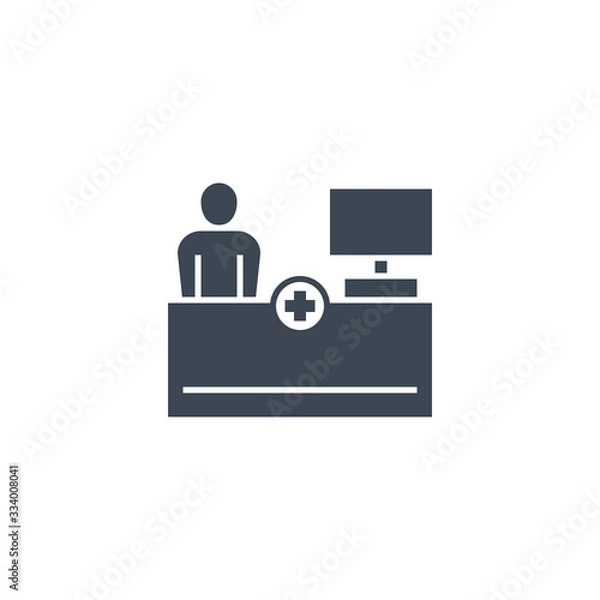 Fototapeta Reception related vector glyph icon. Isolated on white background. Vector illustration.