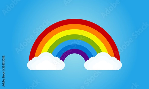Fototapeta Colorful Rainbow Vector Illustration. Creative Sky Rainbow Cloud Vector Background Template