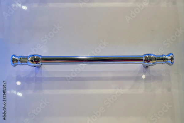 Obraz chrome door handle with blue light
