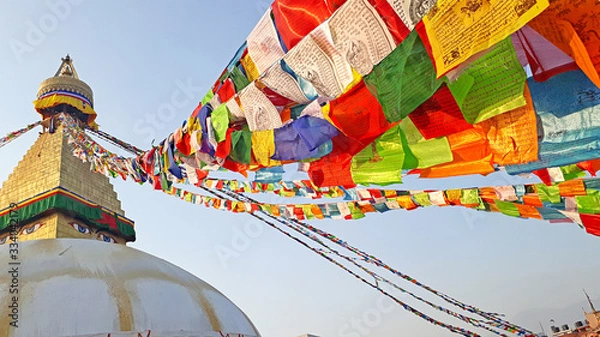 Obraz Beautiful Boudhanath stupa in Kathmandu, Nepal. The Buddha Stupa dominates the skyline; it is one of the largest stupas in the world.