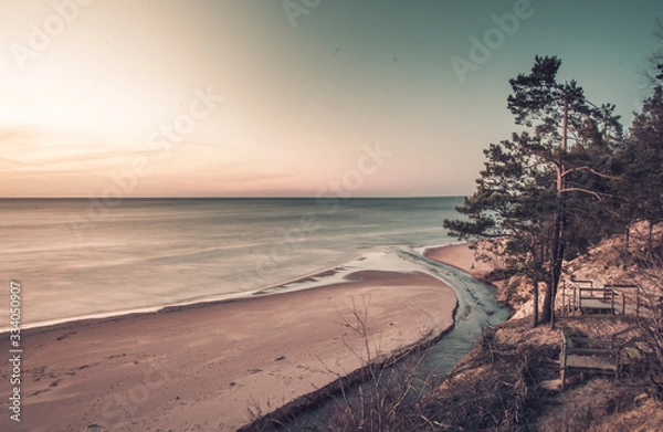 Fototapeta flow into the sea