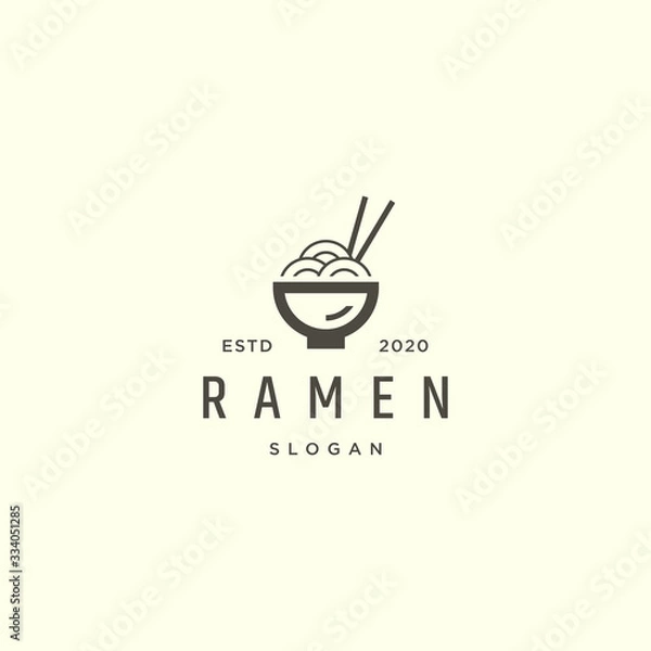 Fototapeta Ramen logo design vector template
