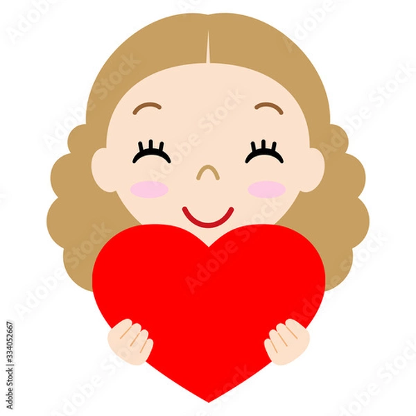 Fototapeta 赤いハートを持つ少女のアイコン