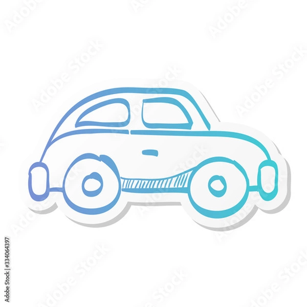 Obraz Sticker style icon - Green car