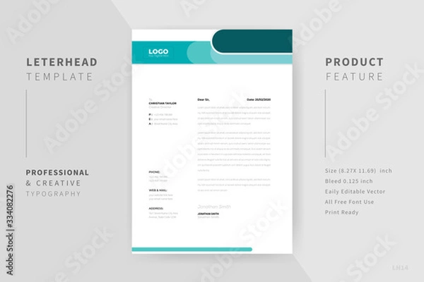 Obraz Abstract corporate professional letterhead template design.