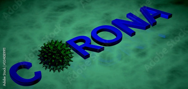 Obraz corona text 3d renderning stockimage