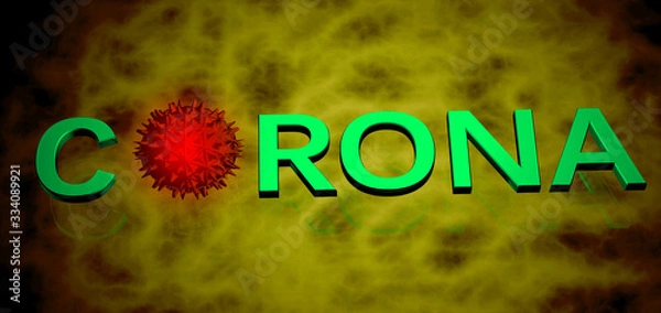 Obraz corona text 3d renderning stockimage
