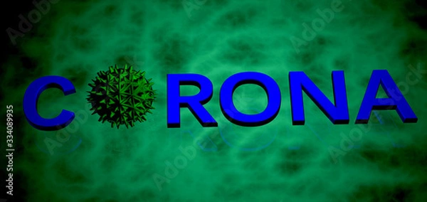 Obraz corona text 3d renderning stockimage