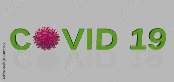 Obraz covid 19 text 3d rendering stock image