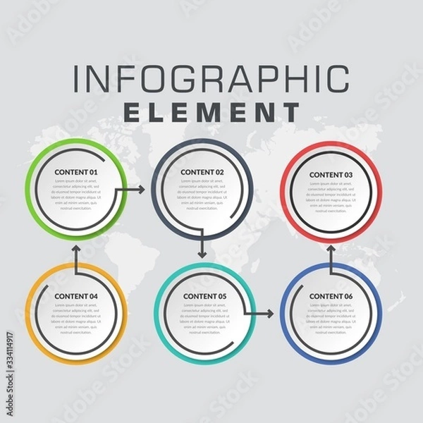 Fototapeta Infographic Vector Template Business Marketing with Icons  and Numbers