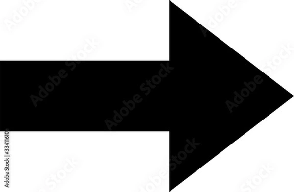 Fototapeta Right arrow black icon isolated on white background