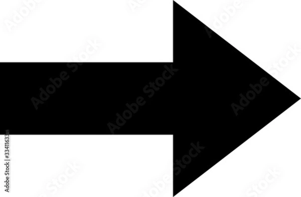 Obraz Right arrow black icon isolated on white background