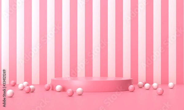 Fototapeta 3D rendering of the pink geometry background.