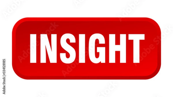 Obraz insight button. insight square 3d push button