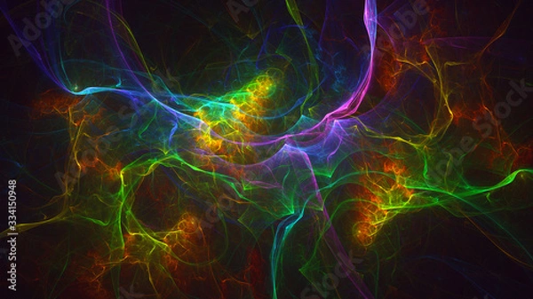 Fototapeta 3D rendering abstract fractal light background