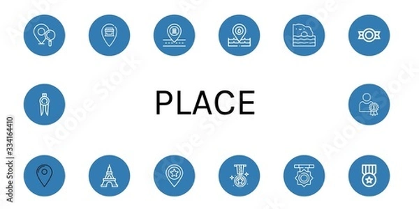 Fototapeta place icon set