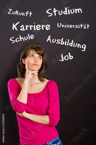 Obraz Schülerin vor Tafel