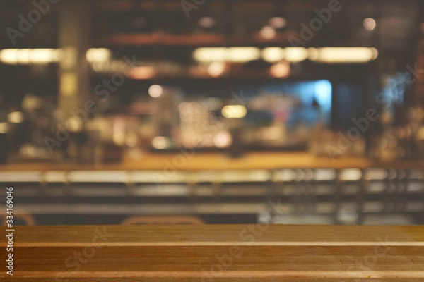 Obraz Background blurred couter coffee bar cafe, cafe blurred background with bokeh
